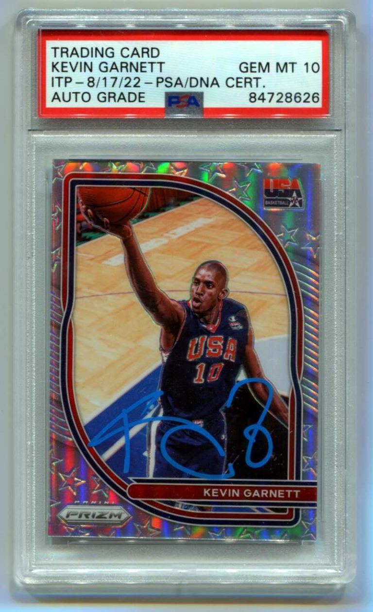 Kevin Garnett 2020-21 Panini Prizm #4 USA Silver SP Signed PSA 10 Auto ITP