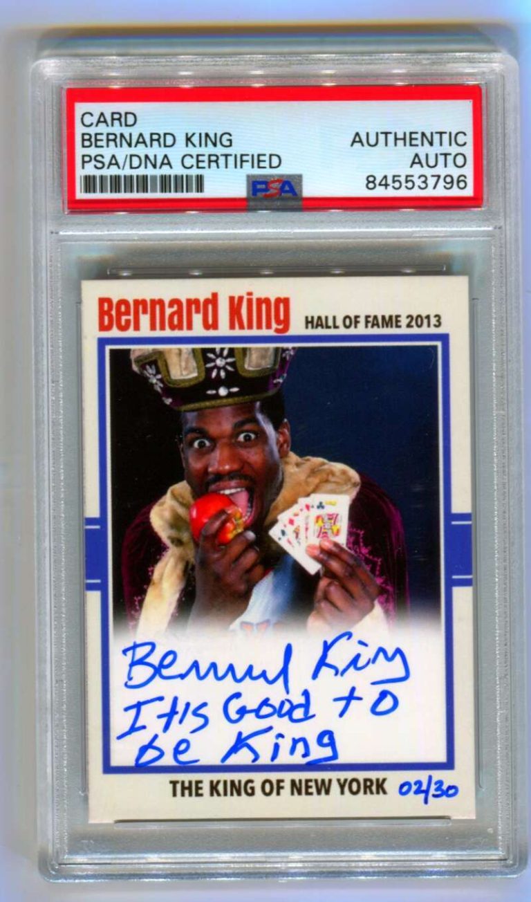 Bernard King Custom Card LE /30 It's Good to be King Insc. Signed Auto PSA DNA