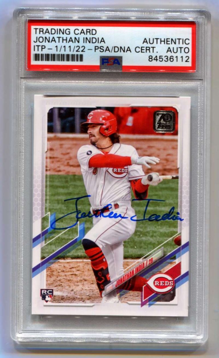 Jonathan India 2021 Topps Update #US286 Rookie RC Signed Auto PSA DNA ITP
