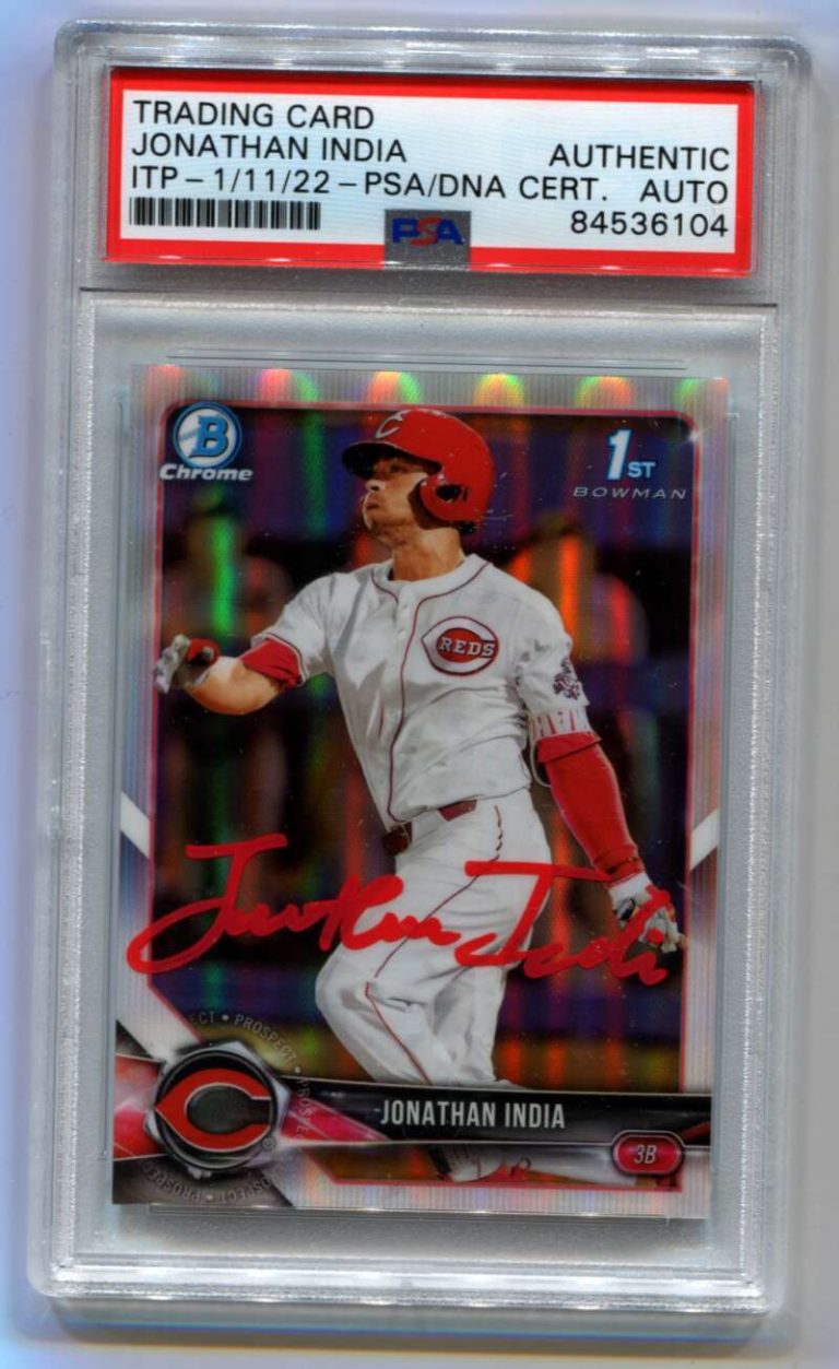 Jonathan India 2018 Bowman Chrome Draft 1st Refractor RC Signed Auto PSA DNA ITP