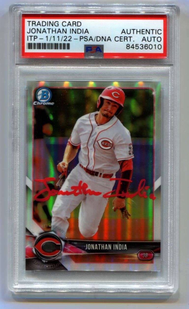Jonathan India 2018 Bowman Chrome Draft 1st Refractor Variation Signed Auto PSA
