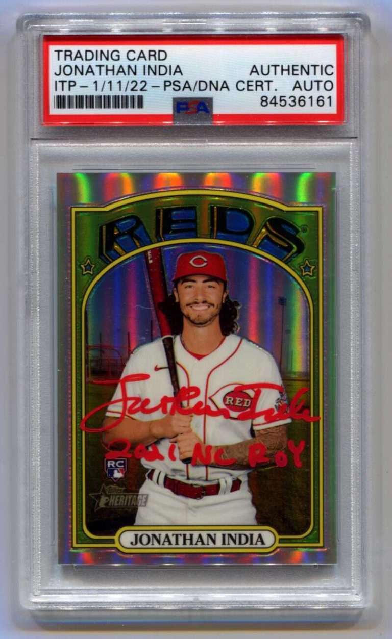 Jonathan India 2021 Heritage High Number Refractor RC #/572 Signed Auto PSA ROY