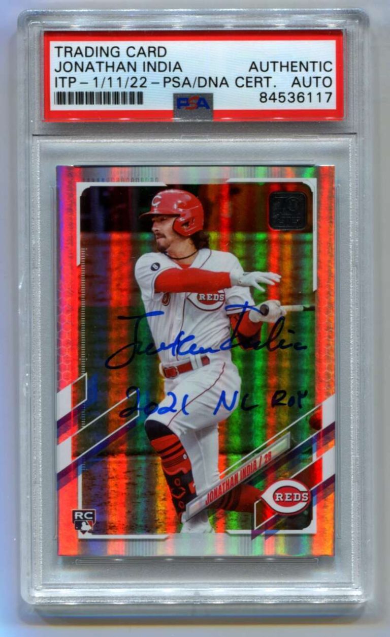 Jonathan India 2021 Topps Update Rainbow Foil RC NL ROY Signed Auto PSA DNA ITP