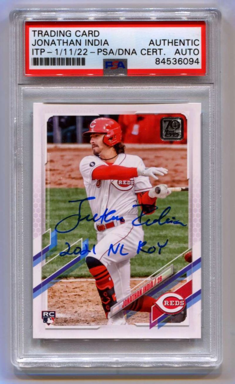 Jonathan India 2021 Topps Update #US286 RC 2021 NL ROY Signed Auto PSA DNA ITP