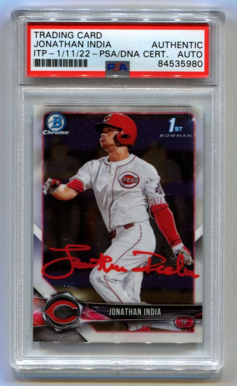 Jonathan India 2018 Bowman Chrome Draft 1st BDC-112 Reds Signed Auto PSA DNA ITP
