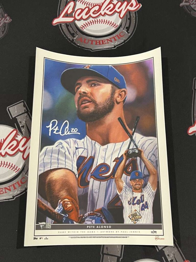 Pete Alonso Signed Auto Topps Game within the Game Art Print #10/99 Fanatics COA