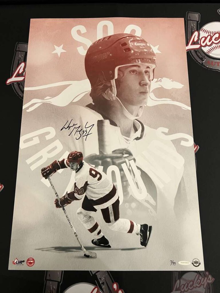 Wayne Gretzky Signed Auto 16x24 Photo Sault Ste. Marie Greyhounds 7/99 UDA COA
