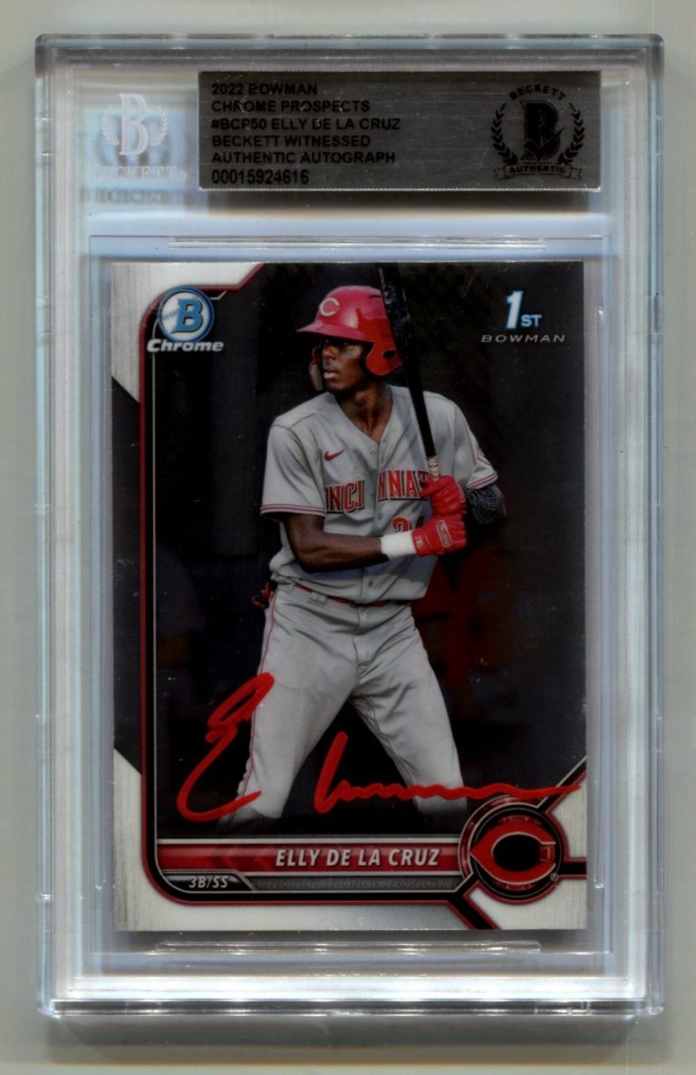 Elly De La Cruz 2022 Bowman Chrome 1st #BCP50 RC Signed Auto BGS BECKETT Reds