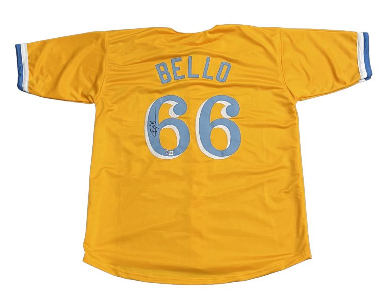 Brayan Bello Signed Red Sox City Connect Custom Jersey Beckett Wit BAS COA