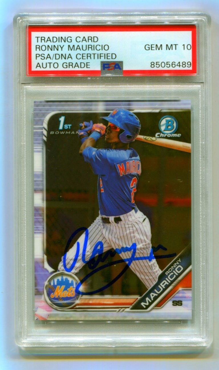 Ronny Mauricio 2019 Bowman Chrome BCP-107 1st Prospect Signed RC PSA 10 Auto