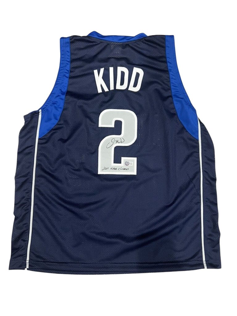 Jason Kidd Signed Mavericks Custom Jersey w/ 2011 NBA Champs Beckett BAS COA