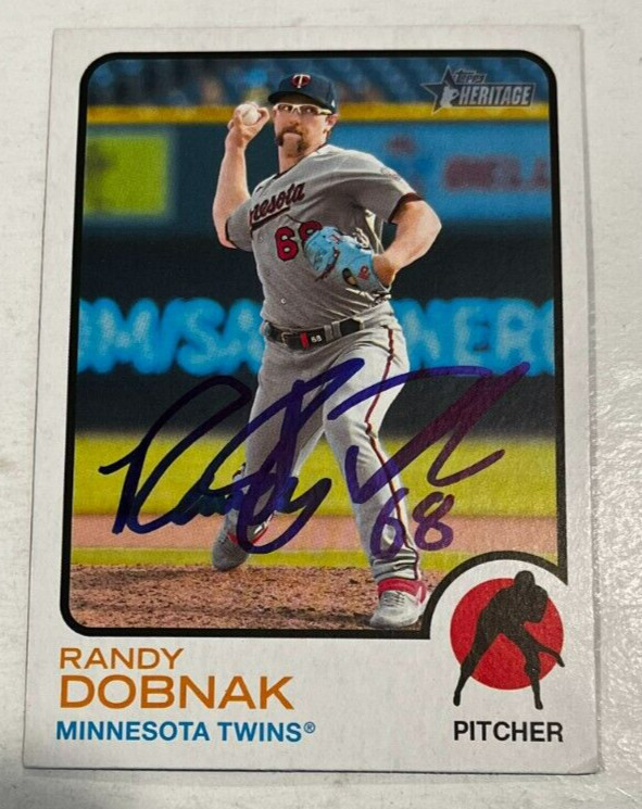 RANDY DOBNAK SIGNED 2022 TOPPS HERITAGE BASEBALL CARD AUTO