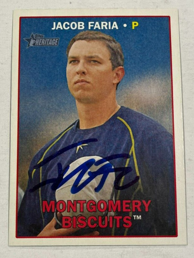 JACOB FARIA SIGNED 2016 TOPPS HERITAGE MINOR LEAGUE BASEBALL CARD AUTO