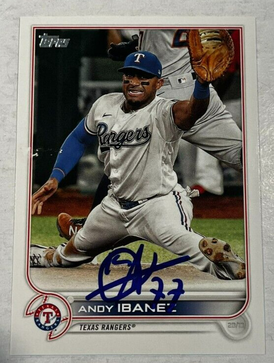 ANDY IBANEZ SIGNED 2022 TOPPS BASEBALL CARD AUTOGRAPH AUTO