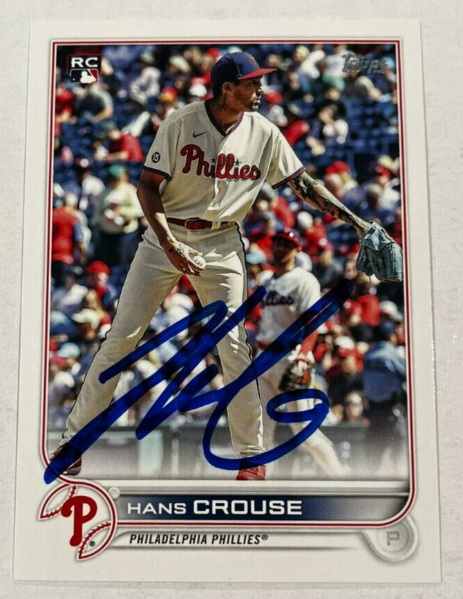 HANS CROUSE SIGNED 2022 TOPPS BASEBALL CARD AUTOGRAPH AUTO
