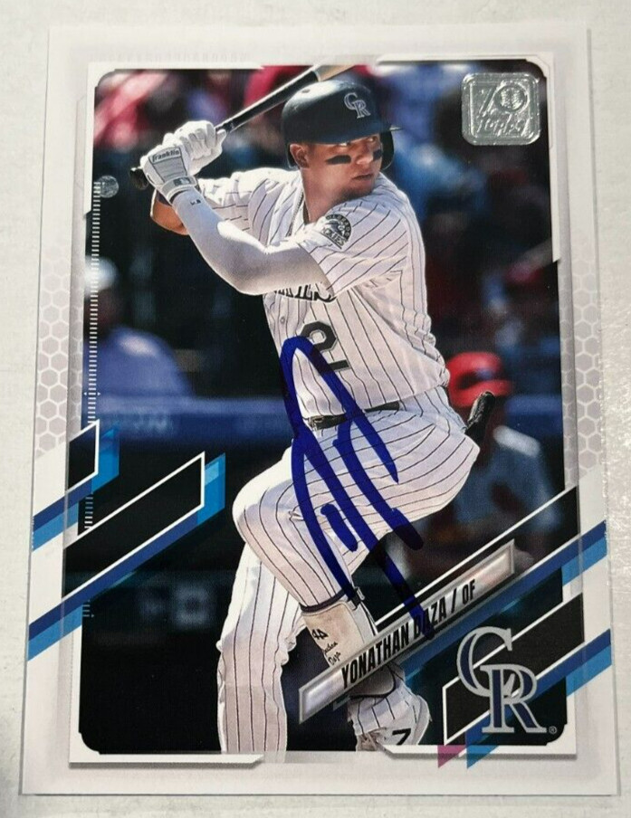 YONATHAN DAZA SIGNED 2021 TOPPS BASEBALL CARD AUTOGRAPH AUTO