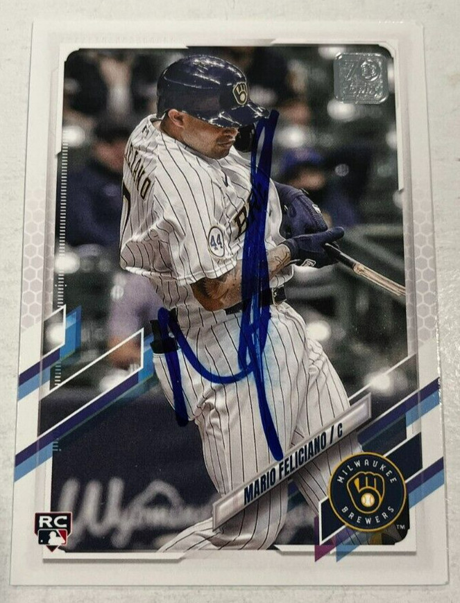 MARIO FELICIANO SIGNED 2021 TOPPS BASEBALL CARD AUTOGRAPH AUTO