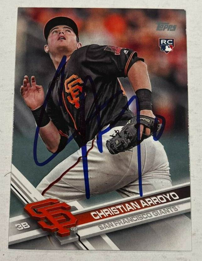 CHRISTIAN ARROYO SIGNED 2017 TOPPS BASEBALL CARD AUTOGRAPH AUTO