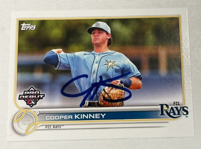 COOPER KINNEY SIGNED 2022 TOPPS PRO DEBUT BASEBALL CARD AUTOGRAPH AUTO