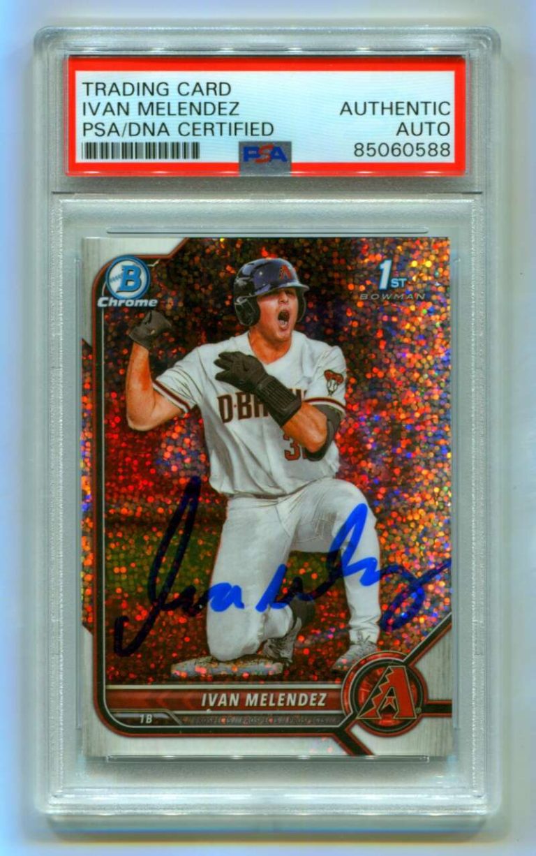 Ivan Melendez 2022 Bowman Chrome Draft Sparkle Refractor SP Signed PSA Auto