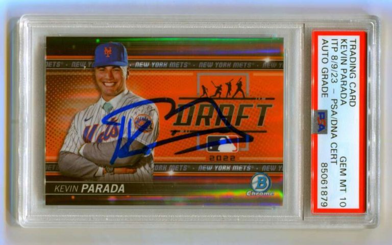 Kevin Parada 2022 Bowman Draft Night BDN-4 Refractor #/250 Signed PSA 10 Auto