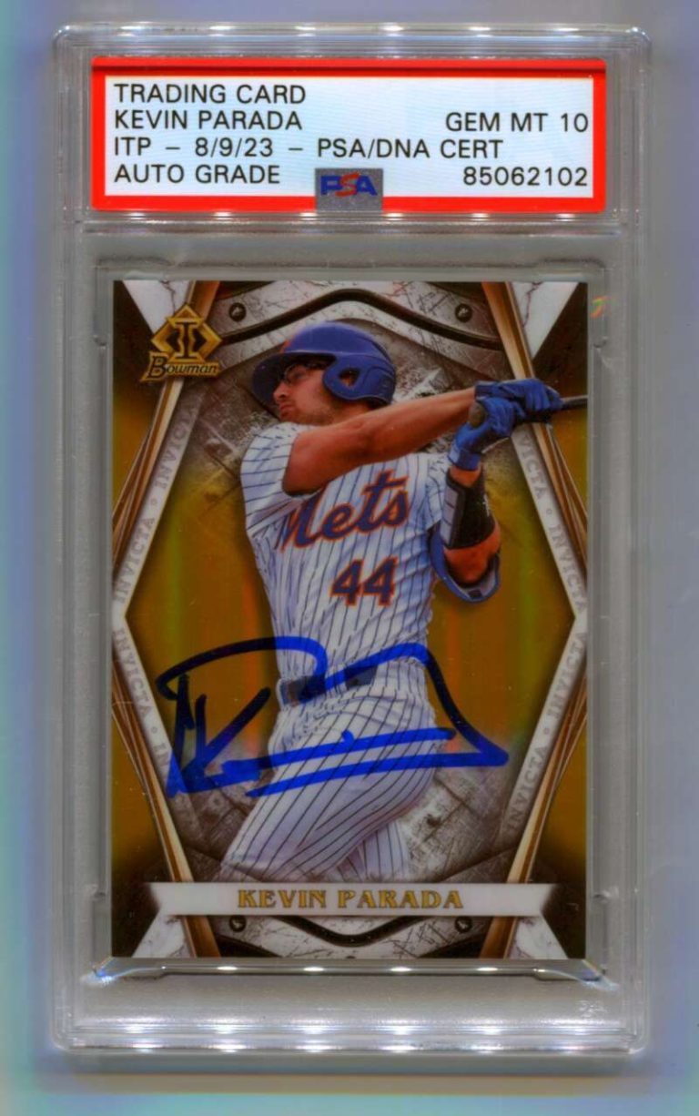 Kevin Parada 2022 Bowman Draft Invicta Gold Refractor 3/50 Signed PSA 10 Auto