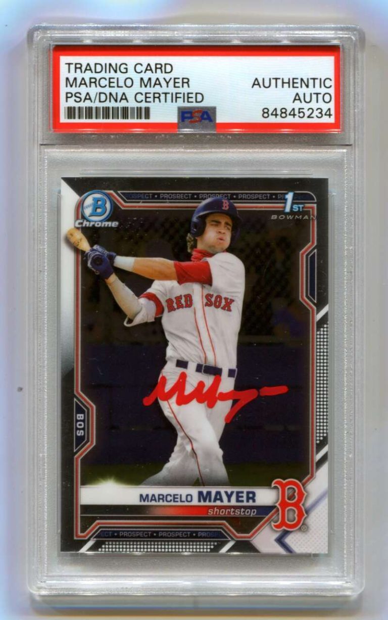 Marcelo Mayer 2021 Bowman Chrome Draft 1st Prospect Signed PSA Authentic Auto