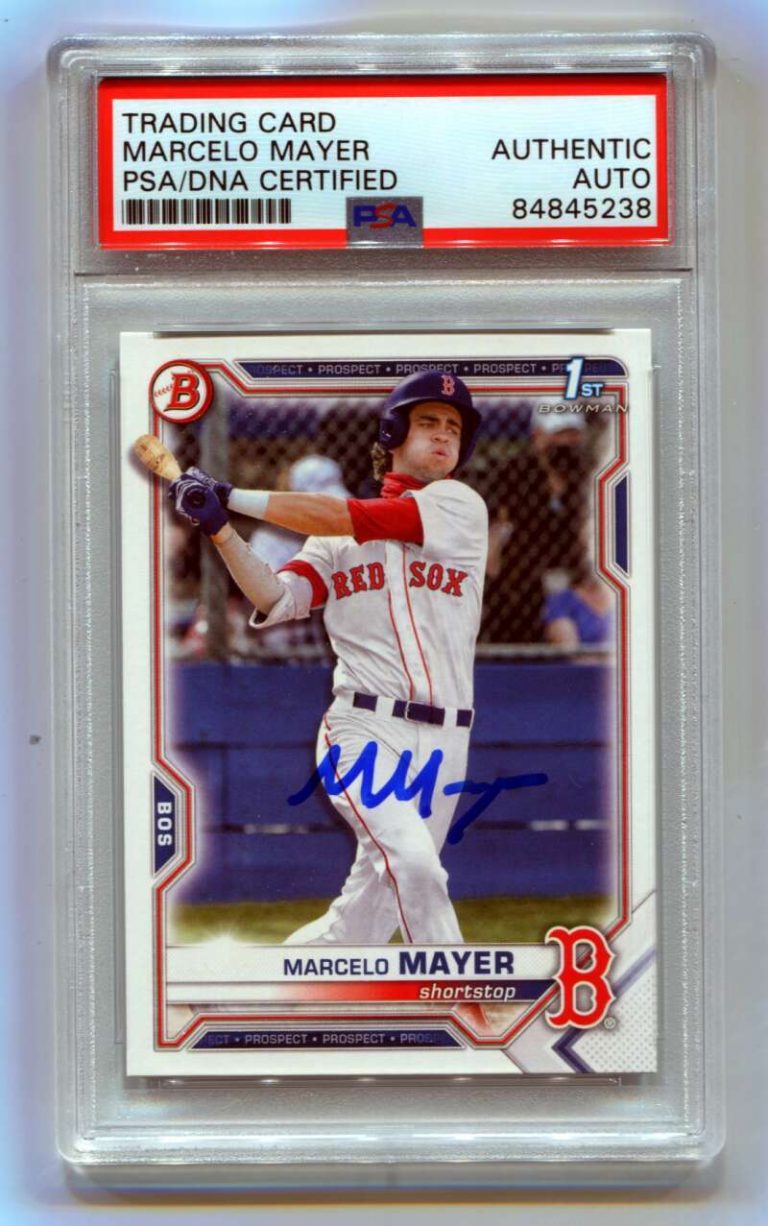 Marcelo Mayer 2021 Bowman Draft Paper 1st Prospect Signed PSA Authentic Auto