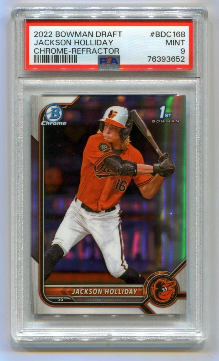 Jackson Holliday 2022 Bowman Chrome Draft BDC-168 1st Refractor RC PSA 9 MINT