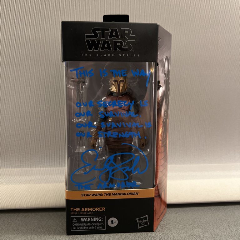 Emily Swallow Signed Auto The Armorer Star Wars Black Series Figure Insc JSA COA