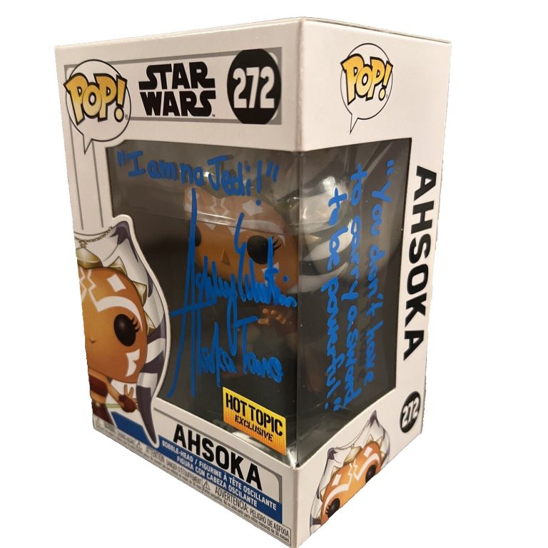 Ashley Eckstein Signed Auto Ahsoka Tano 272 Star Wars Funko Pop w 2 Insc JSA COA
