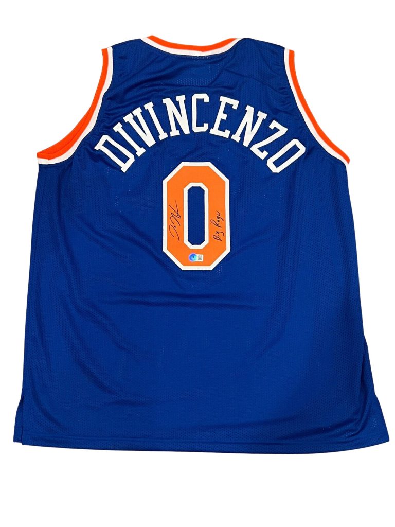 Donte DiVincenzo Signed NY Knicks Custom Jersey w/ Big Ragu Beckett W BAS COA