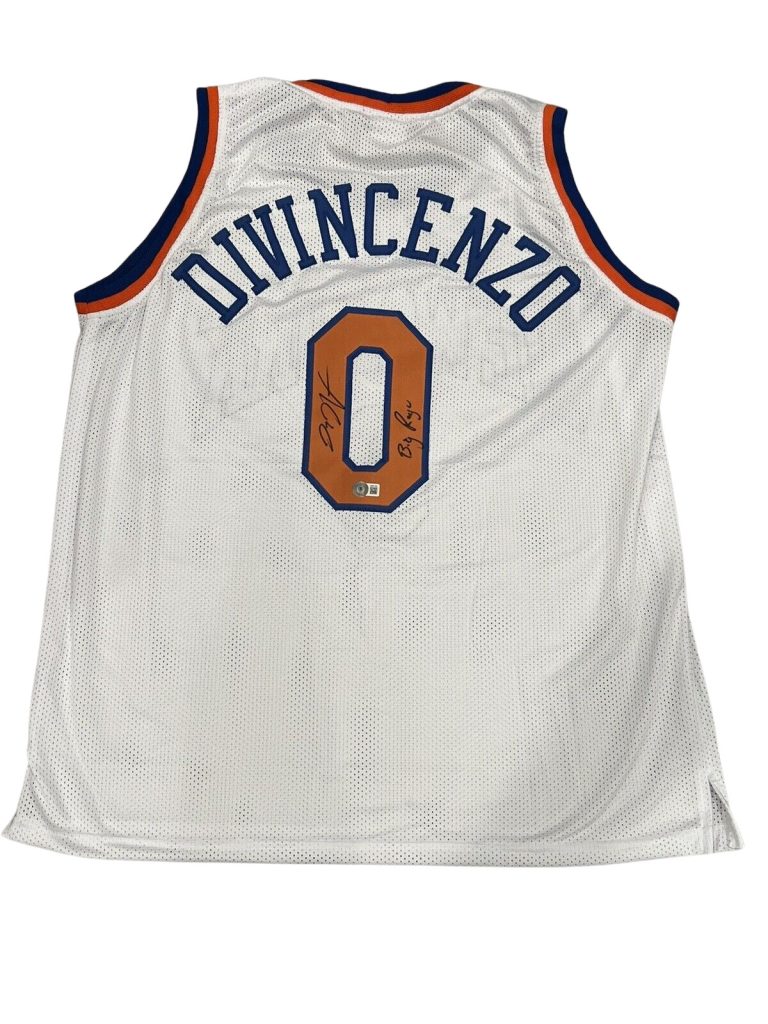 Donte DiVincenzo Signed NY Knicks Custom Jersey w/ Big Ragu Beckett W BAS COA