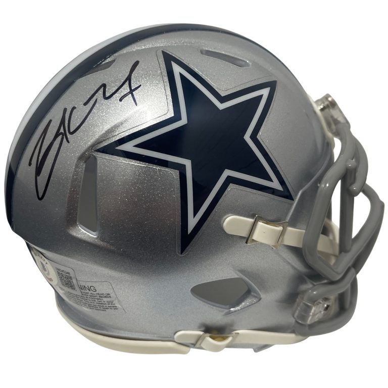 Zack Martin Signed Dallas Cowboys Speed Mini Helmet Beckett Witness BAS COA