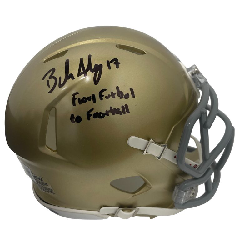 Brandon Aubrey Signed  Notre Dame Mini Helmet w/ Futbol to Football BAS COA