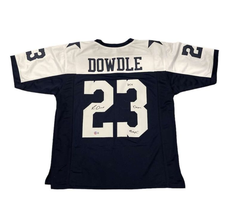 Rico Dowdle Signed Cowboys TB Custom Jersey w/ We Dem Boyz! Beckett BAS COA
