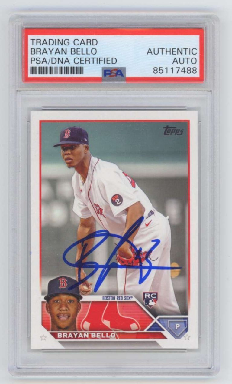 Brayan Bello 2023 Topps Series 1 185 Rookie RC Signed PSA Authentic Auto Red Sox