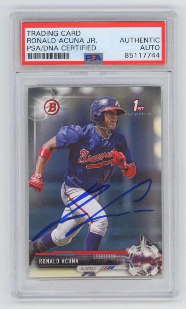 Ronald Acuna Jr 2017 Bowman Paper #BP127 1st RC Signed Auto PSA DNA Authentic