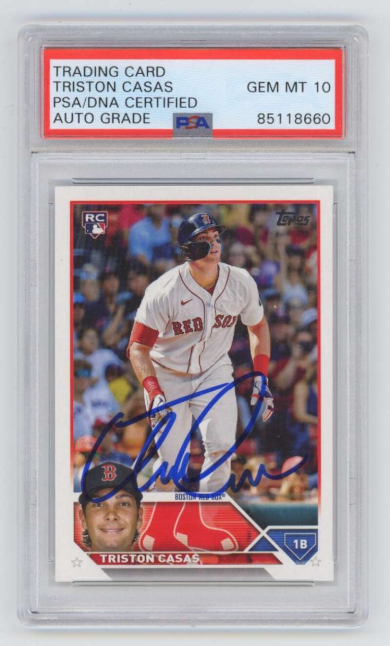 Triston Casas 2023 Topps Series One #92 Rookie RC Signed PSA 10 Auto Red Sox