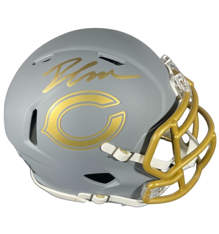 D'Andre Swift Signed Autographed Chicago Bears Slate Mini Helmet JSA Witness COA