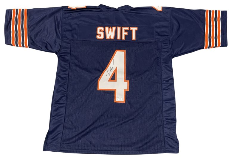 D'Andre Swift Signed Autographed Chicago Bears Custom Jersey JSA WIT COA