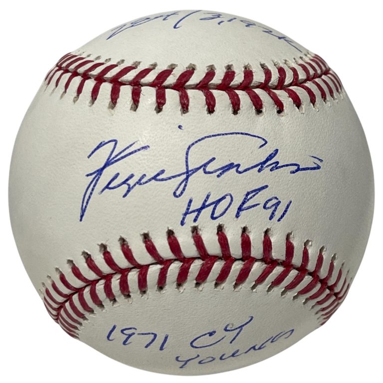 Fergie Jenkins Signed ROMLB Baseball w/ 4 Ins Beckett Witness BAS COA Cubs
