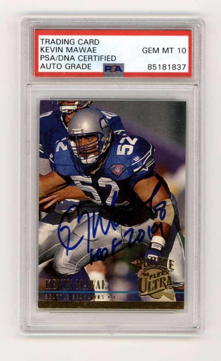 Kevin Mawae 1994 Fleer Ultra #508 Rookie RC w/ HOF 2019 Insc. Signed PSA 10 Auto