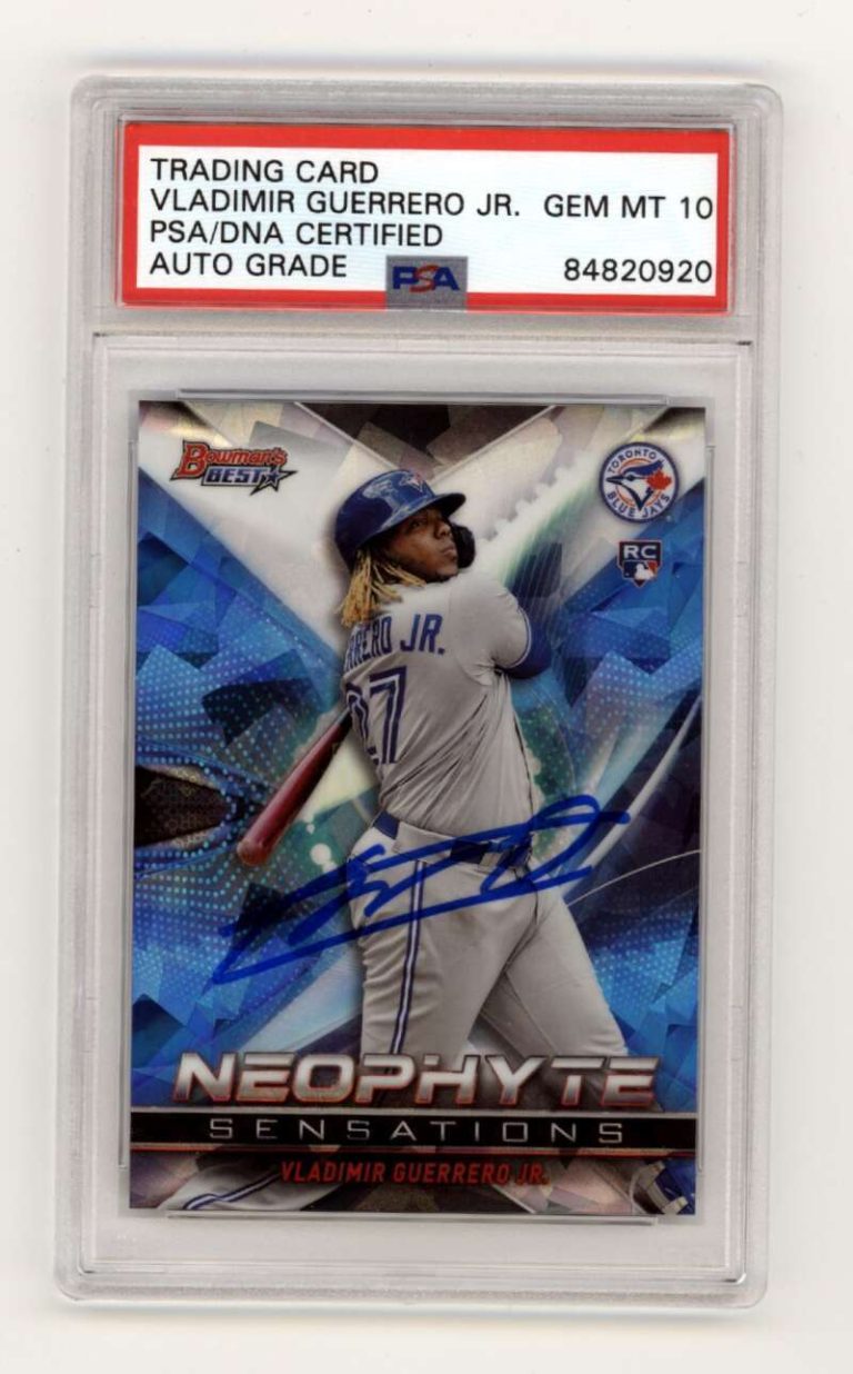 Vladimir Guerrero Jr. 2019 Bowman's Best Neophyte Atomic Ref Signed PSA 10 Auto