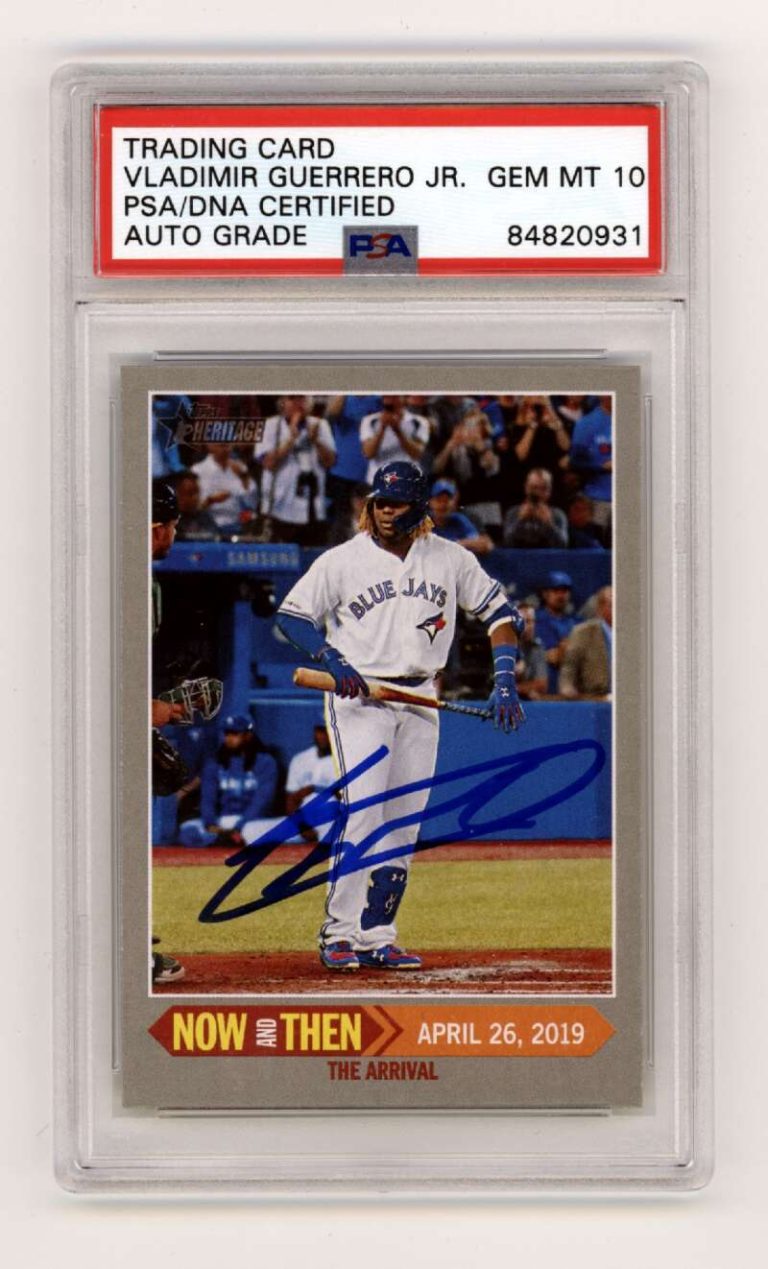 Vladimir Guerrero Jr. 2019 Topps Heritage Now & Then #NT-12 Signed PSA 10 Auto