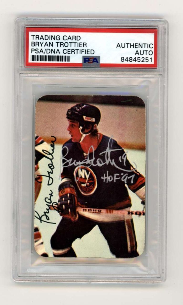 Bryan Trottier 1976-77 Topps Glossy Insert #15 RC HOF Signed PSA Authentic Auto