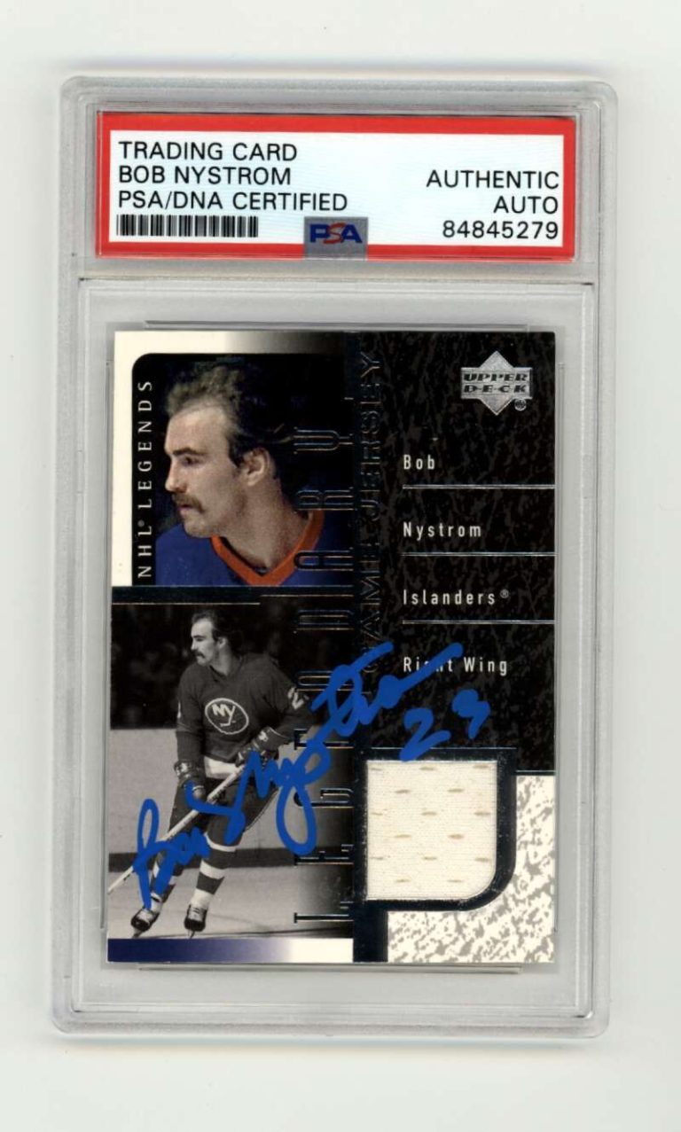 Bob Nystrom 2000-01 Upper Deck Legends Game Jersey Signed PSA Authentic Auto