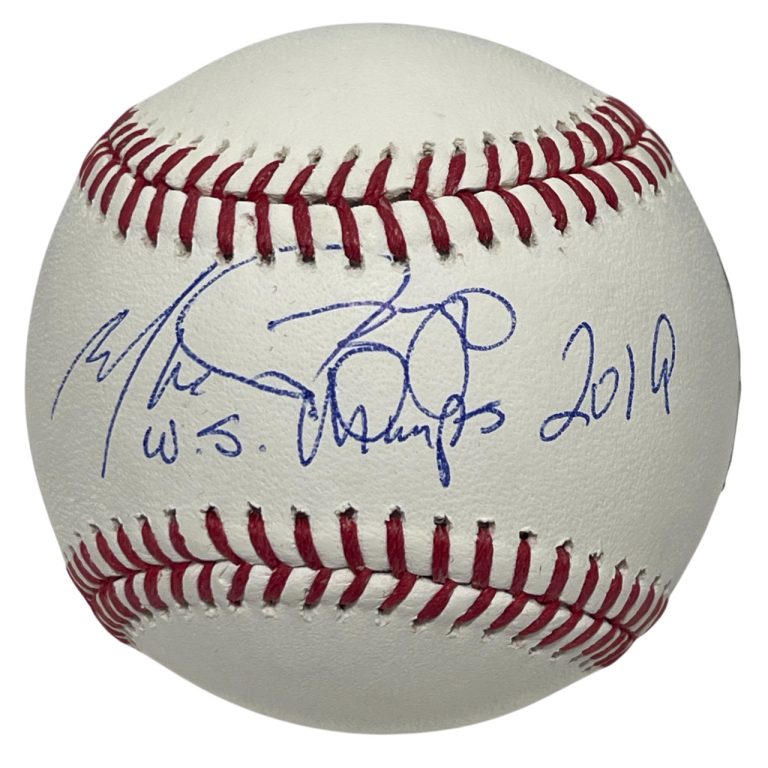 Mike Rizzo Signed Rawlings ROMLB Baseball w/ WS Champs Beckett BAS COA