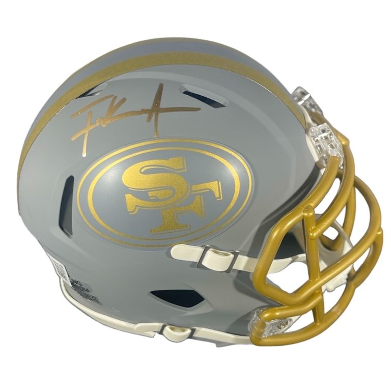 Frank Gore Signed San Francisco 49ers Slate Mini Helmet Beckett Witness BAS COA