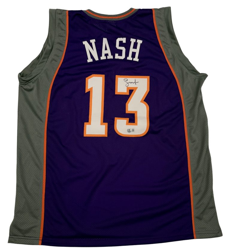 Steve Nash Signed Phoenix Suns Custom Jersey Beckett BAS Witness COA